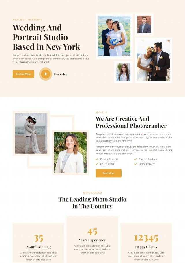 婚纱摄影工作室HTML5网站模板 - 项目资源网