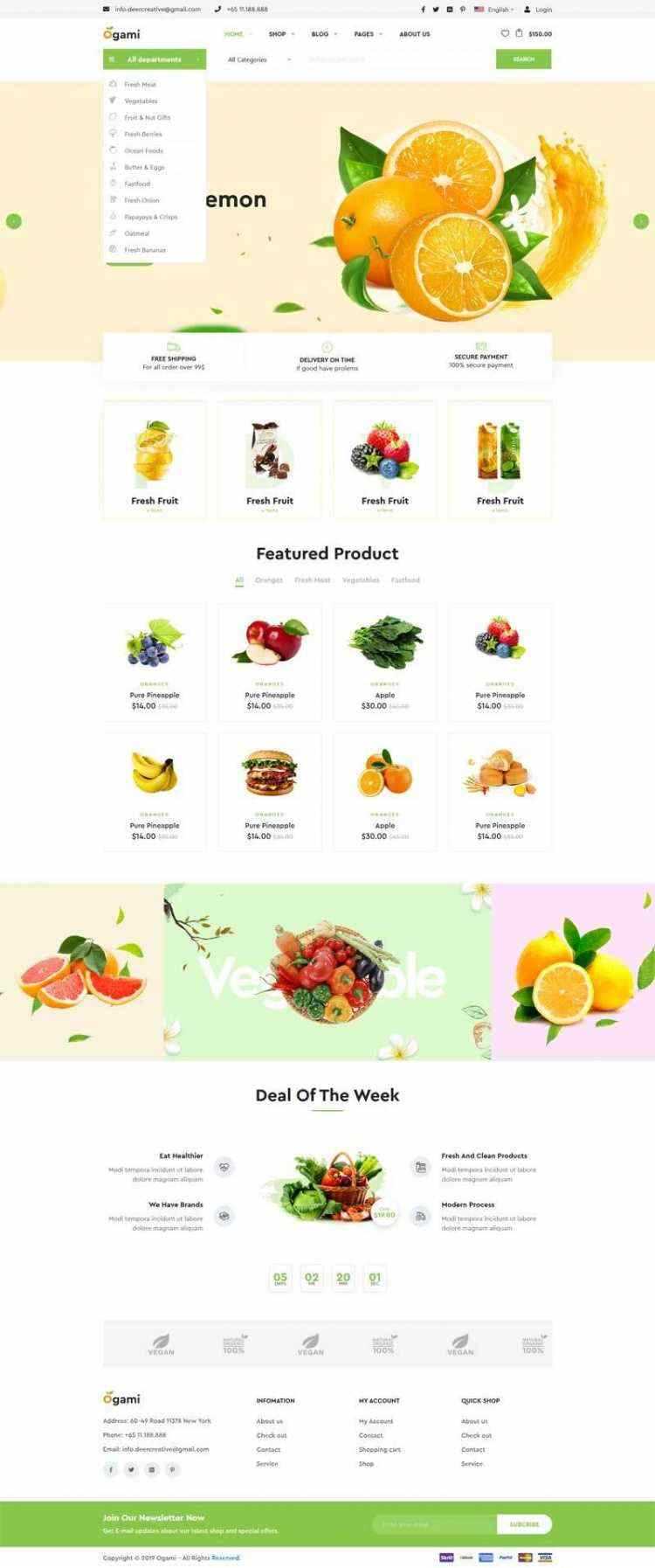 多用途的响应式食品商城网站 - 项目资源网