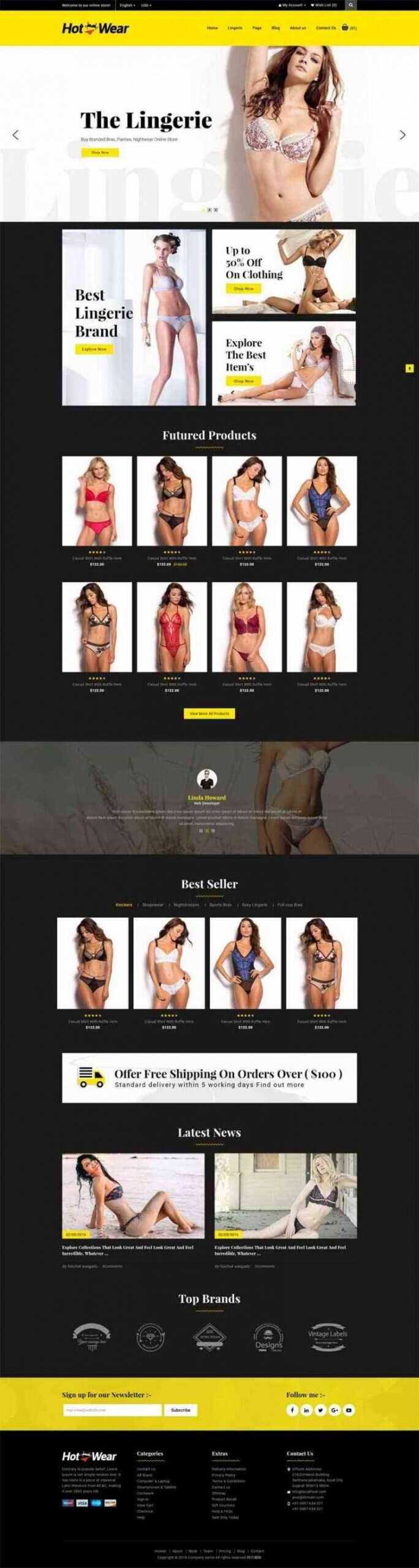 bootstrap响应式时尚女性内衣内裤购物商城网站 - 项目资源网