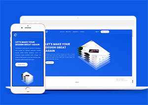 蓝色手机应用设计网站模板下载 - 项目资源网