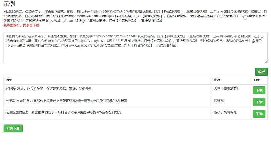 短视频无水印解析网页源码 - 项目资源网