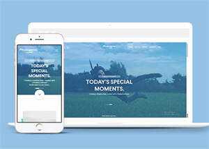 蓝色单人旅行拍照网站模板源码 - 项目资源网