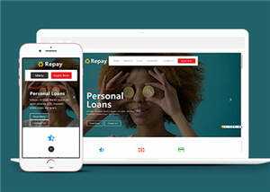 宽屏借贷企业服务响应式网页模板下载 - 项目资源网