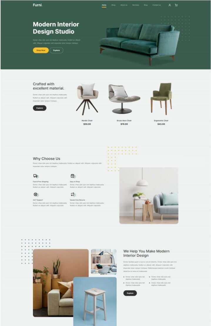 现代室内设计工作室网站html模板 - 项目资源网