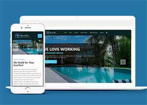 海滩度假山庄酒店网站模板下载 - 项目资源网