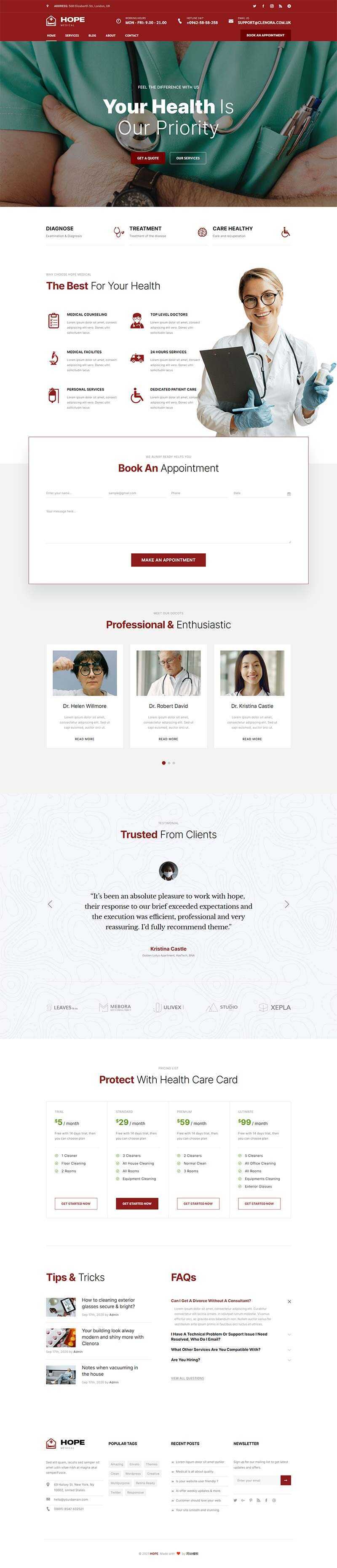 bootstrap牙科医院门诊医疗服务网站HTML5模板 - 项目资源网