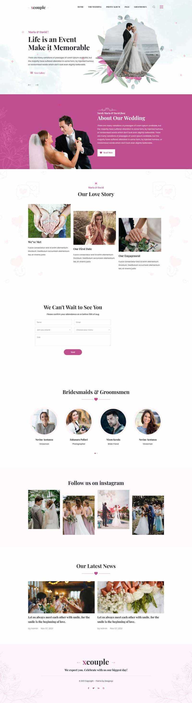 婚礼图片相册展示HTML模板 - 项目资源网