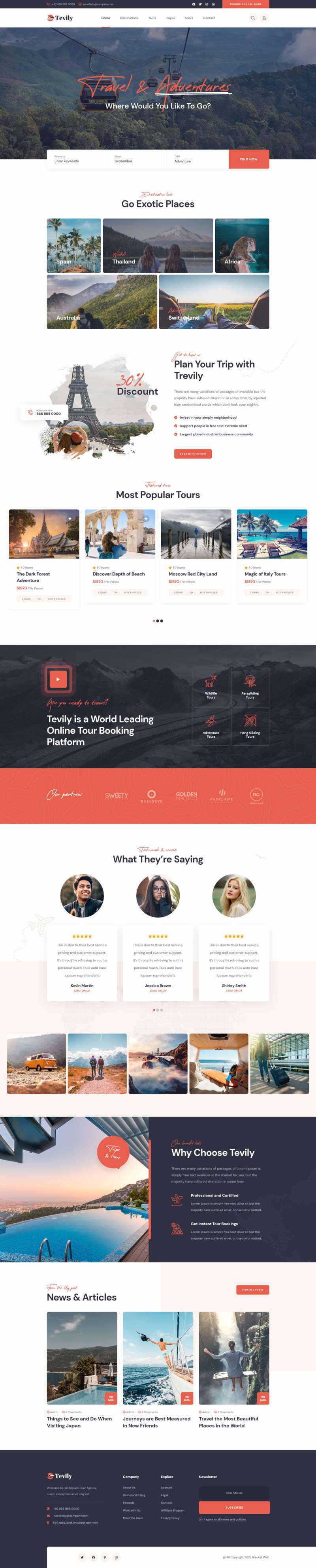 响应式的旅游团报名服务网站html模板 - 项目资源网