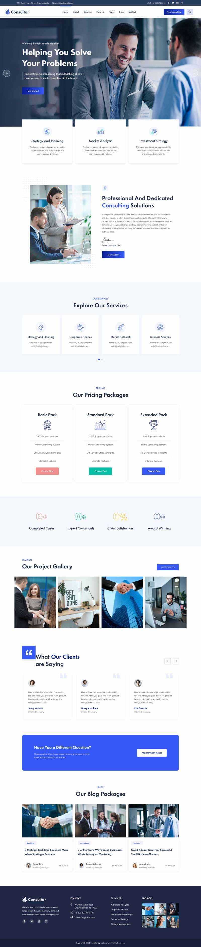 响应式商业咨询解决方案HTML5网站模板 - 项目资源网