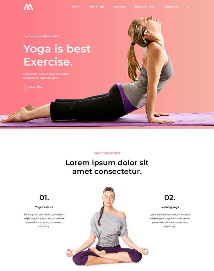 瑜伽馆瑜伽培训中心网站html5模板 - 项目资源网
