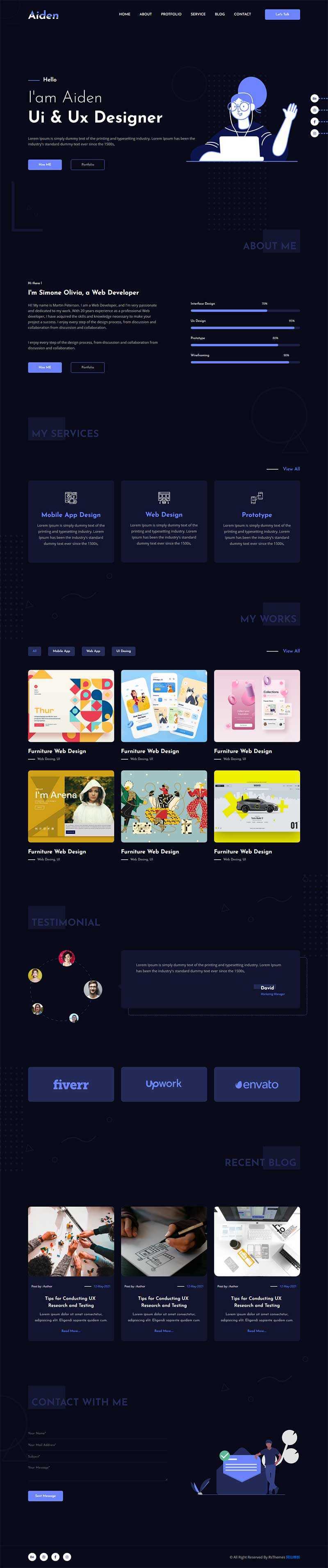 创意的个人作品主题html模板 - 项目资源网