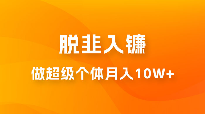 脱韭入镰，通过做「超级个体」月入 10w+，普通人实现阶层跨越的最优解 - 项目资源网