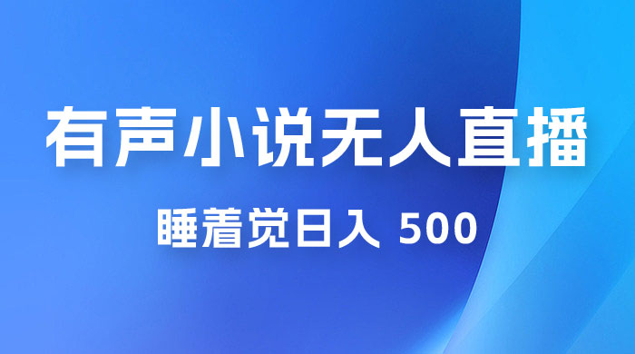 有声小说无人直播，睡着觉日入 500，保姆式教学 - 项目资源网