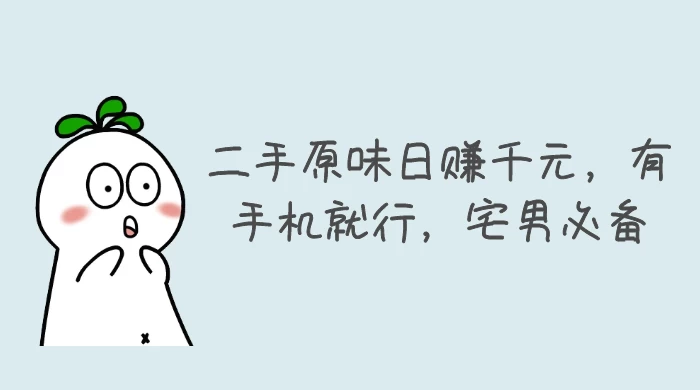 二手原味日赚千元，有手机就行，宅男必备【揭秘】 - 项目资源网